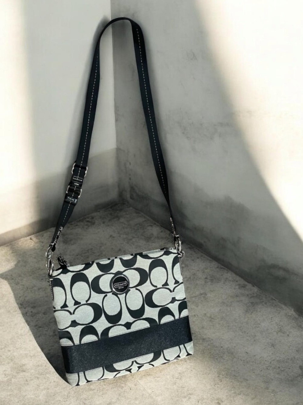 Coach Signature Stripe Crossbody Bag
